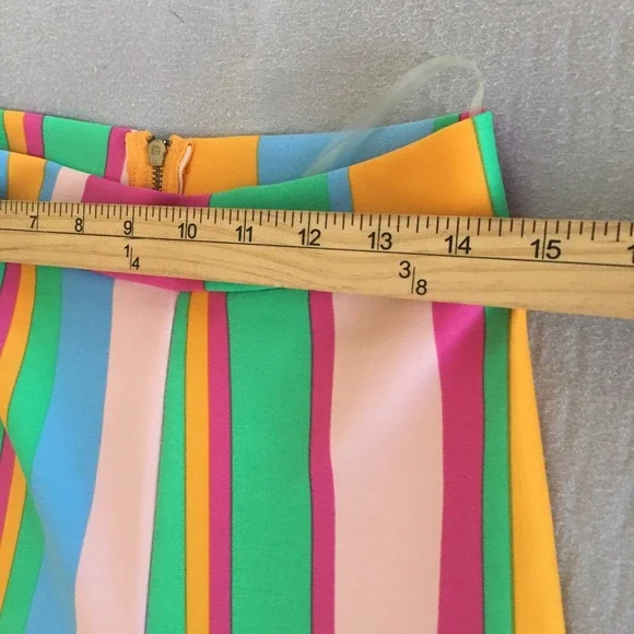 Touchdolls Two Piece Crop Top Bell Bottom Pants Set Size 2 XS Stripe Stretch - Picture 15 of 16